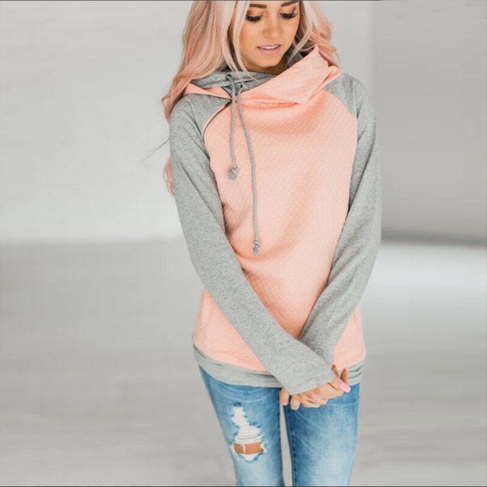 Pink/gray sweater shirt hoodie - Picture 2 of 6